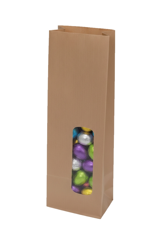 Blokbodemzakjes Kraft & L.Venster Sealbaar 5.5x3.5x17.5cm 100stuks