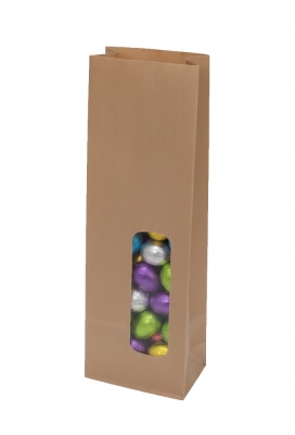 Blokbodemzakjes Kraft & L.Venster Sealbaar 5.5x3.5x17.5cm 100stuks