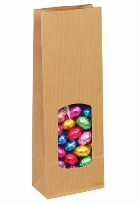 Blokbodemzakjes Lunaro Kraft & Venster 10x5.5x29cm 400ml 90grams 100stuks