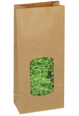 Blokbodemzakjes Lunaro Kraft & Venster 13.5x7.5x31.5cm 850ml 100stuks