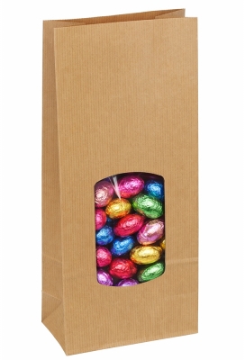 Blokbodemzakjes Lunaro Kraft & Venster 13.5x7.5x31.5cm 850ml 100stuks