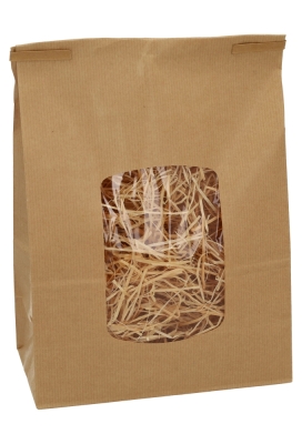 Blokbodemzakjes Kraft & Venster 20x10x31cm 1500ml 90grams 50stuks