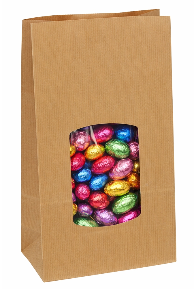 Blokbodemzakjes Kraft & Venster 20x10x31cm 1500ml 90grams 50stuks