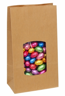 Blokbodemzakjes Kraft & Venster 20x10x31cm 1500ml 90grams 50stuks