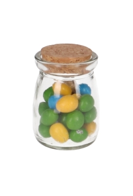 Glazen Potje Brisia Rond Met Kurkje 7.5x5.6cm 9stuks