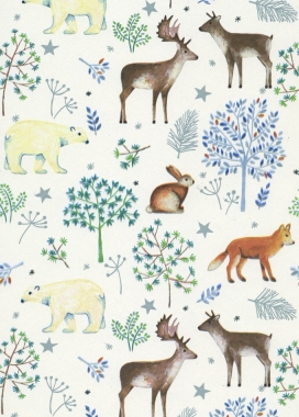 Kerstpapier Eco Recycling Wit Oberjoch 90gr 30cm x 200meter