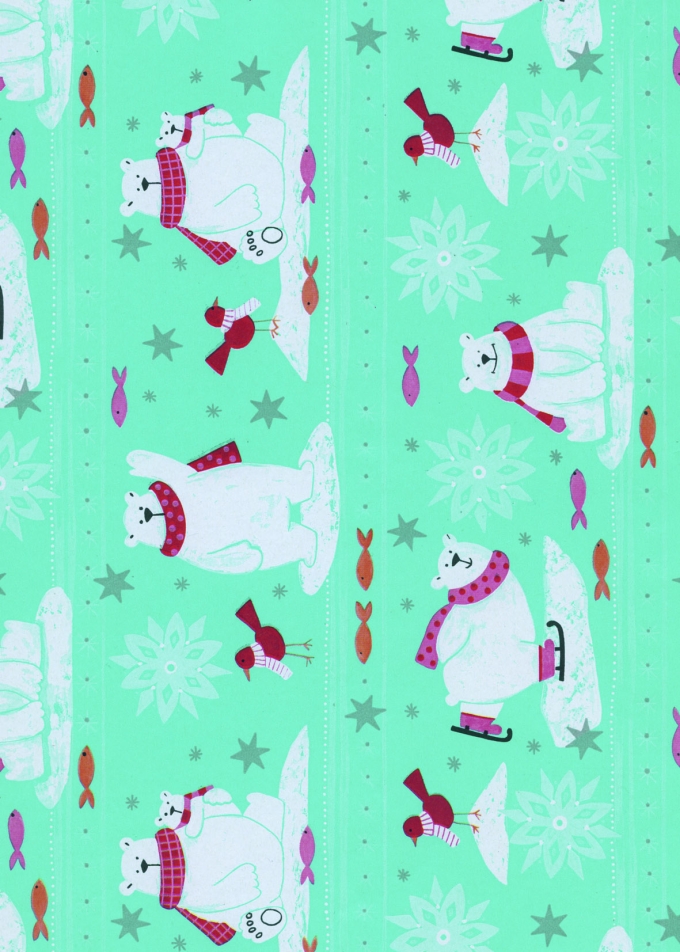 Kerstpapier Eco Recycling Wit Trondheim 90gr 30cm x 200meter