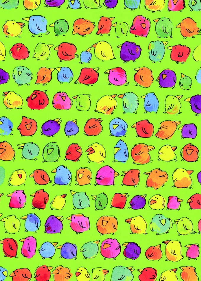 Geschenkpapier Artline Forte  PiepMatz Groen 80gr 30cm x 200m