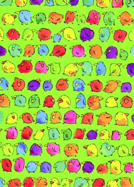 Geschenkpapier Artline Forte  PiepMatz Groen 80gr 30cm x 200m