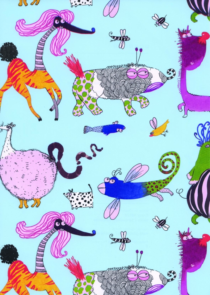 Geschenkpapier Artline Mat Glad Crazy turkoois 90gr 30cm x 200meter