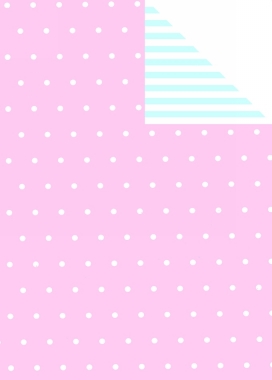 Kadopapier Dubelzijdig Mat Glad Dots Roze En Blauw 30cm x 200m