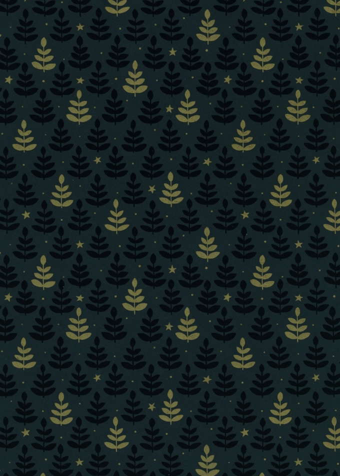 Kerstpapier Eco Nature Wit Eckberg Zwart 80gr 30cm x 200meter