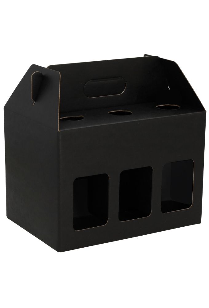 Bierverpakking Draagdoos Munich Zwart voor 6 flesjes Dikbuik 10stuks