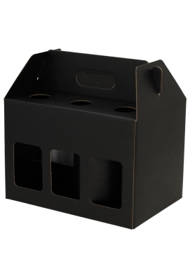 Bierverpakking Draagdoos Munich Zwart voor 6 flesjes Dikbuik 10stuks