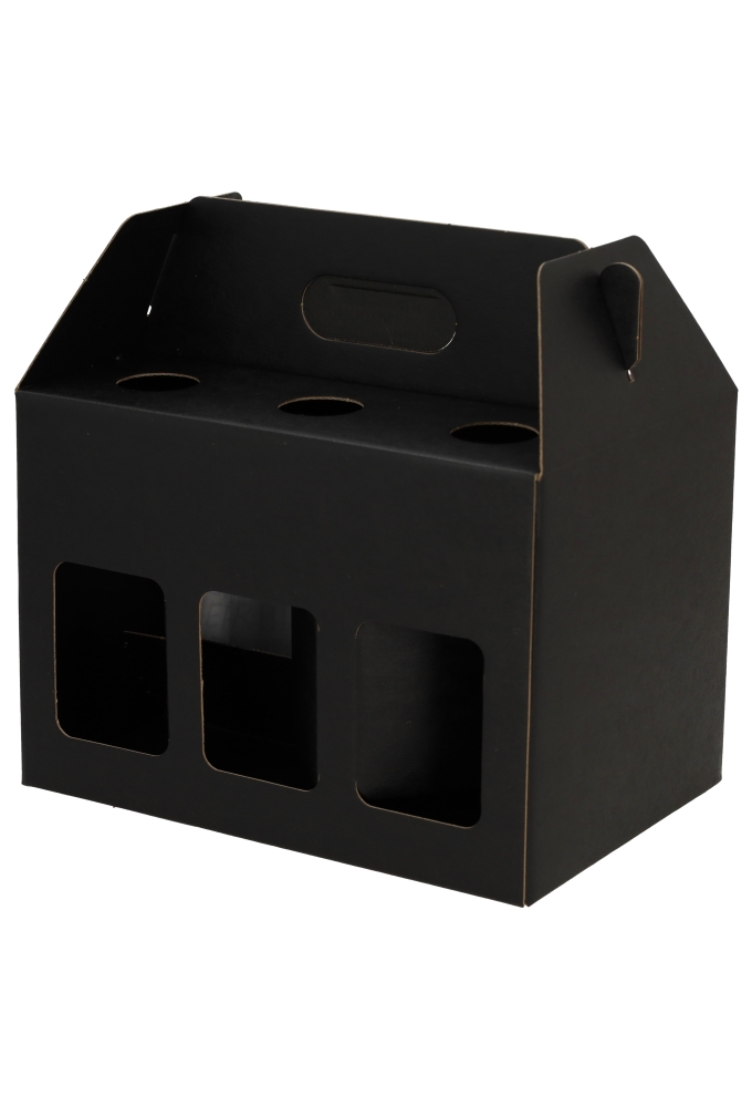 Bierverpakking Draagdoos Munich Zwart voor 6 flesjes Dikbuik 10stuks