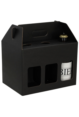 Bierverpakking Draagdoos Munich Zwart voor 6 flesjes Dikbuik 10stuks