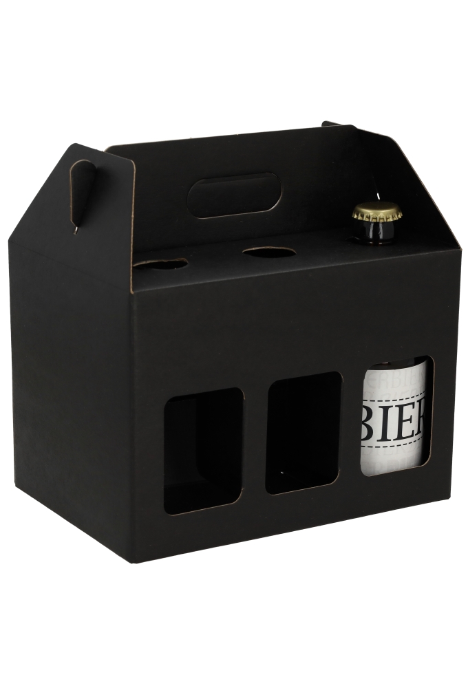 Bierverpakking Draagdoos Munich Zwart voor 6 flesjes Dikbuik 10stuks