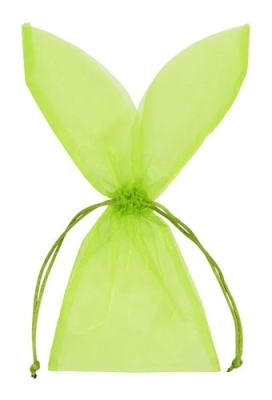 Organza Pasen Zakjes Groen Bunny 11x29cm 10stuks