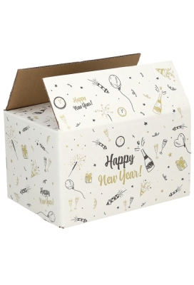 Geschenkdozen Happy New Year 21.5x15x12cm 30stuks
