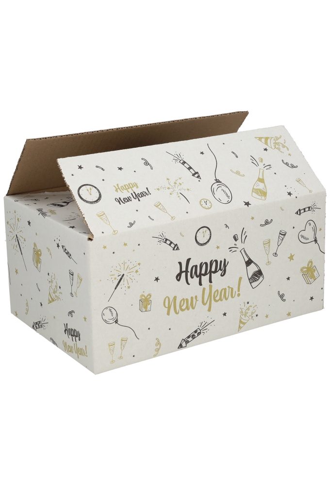 Geschenkdozen Happy New Year 31x20x14cm 30stuks