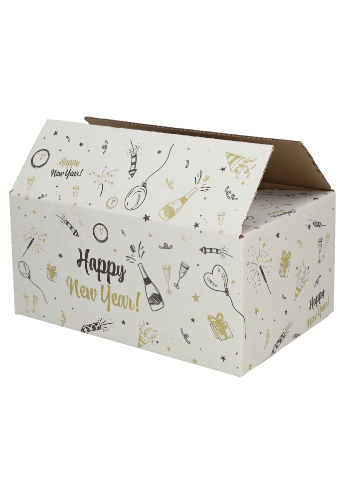 Geschenkdozen Happy New Year 31x20x14cm 30stuks