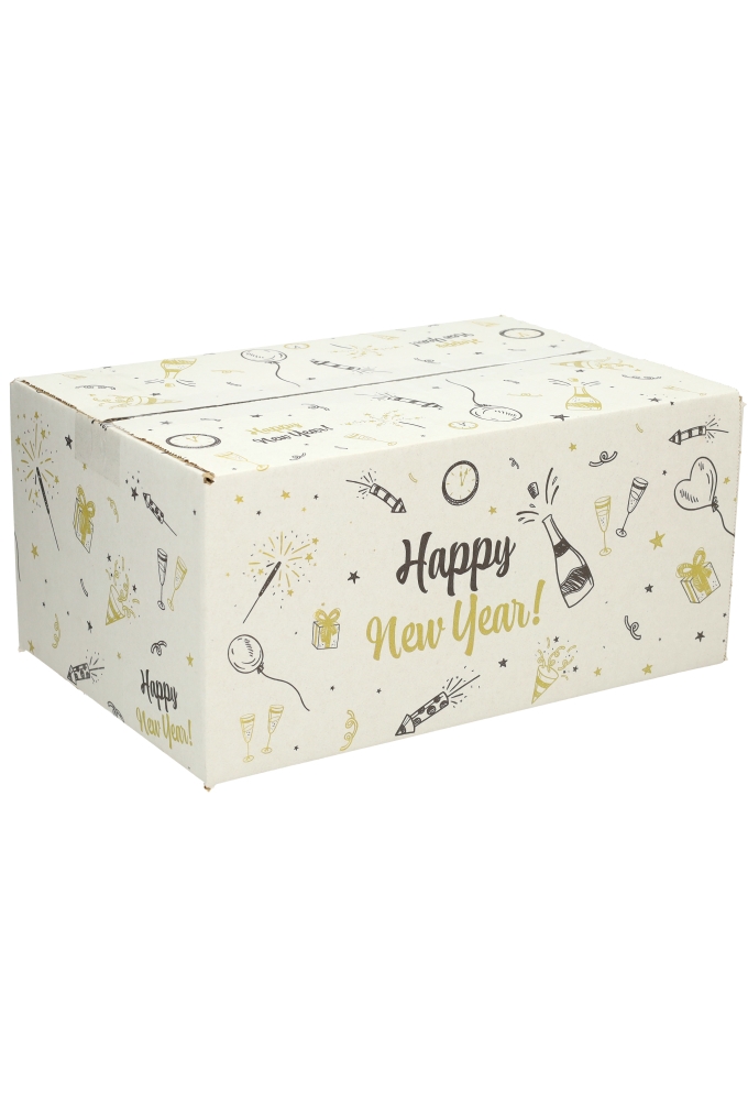 Geschenkdozen Happy New Year 31x20x14cm 30stuks