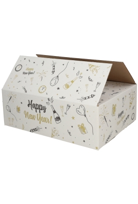 Geschenkdozen Happy New Year 39x29x13cm 15stuks