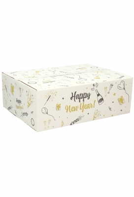 Geschenkdozen Happy New Year 39x29x13cm 15stuks
