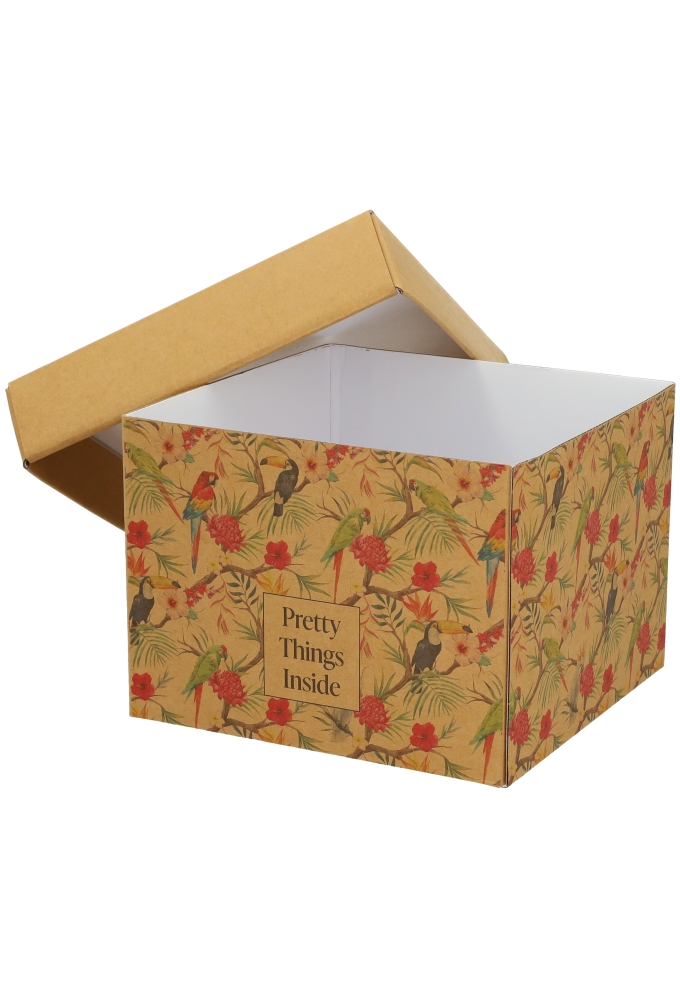 Geschenkdoos Torino Kraft Pretty Things Inside 20x20x15cm 20stuks