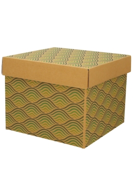 Geschenkdoos Torino Kraft Waves 25x25x20cm 20stuks