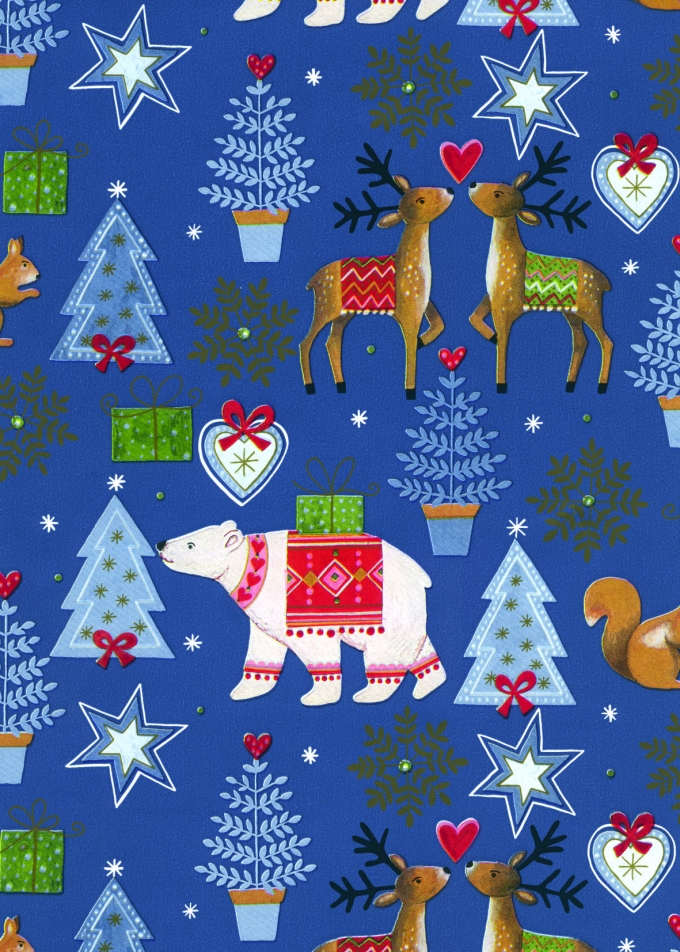 Kerstpapier Artline Mat Glad Sjoeberg 90gr 50cm x 200meter