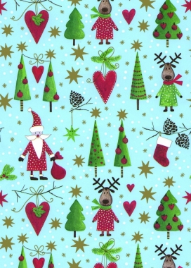 Kerstpapier Artline Mat Glad ZerMatt Blauw 90gr 50cm x 200meter