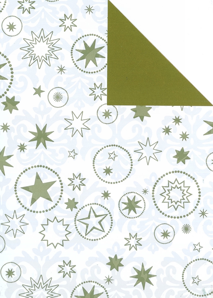 Kerstpapier Dubbelzijdig Mat Glad Esbjerg Wit & Goud 90gr 70cm x 200m