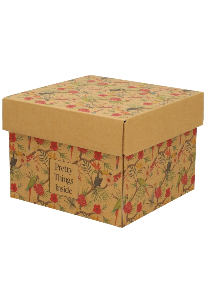 Geschenkdoos Torino Kraft Pretty Things Inside 20x20x15cm 20stuks