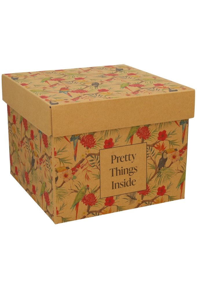 Geschenkdoos Torino Kraft Pretty Things Inside 25x25x20cm 20stuks