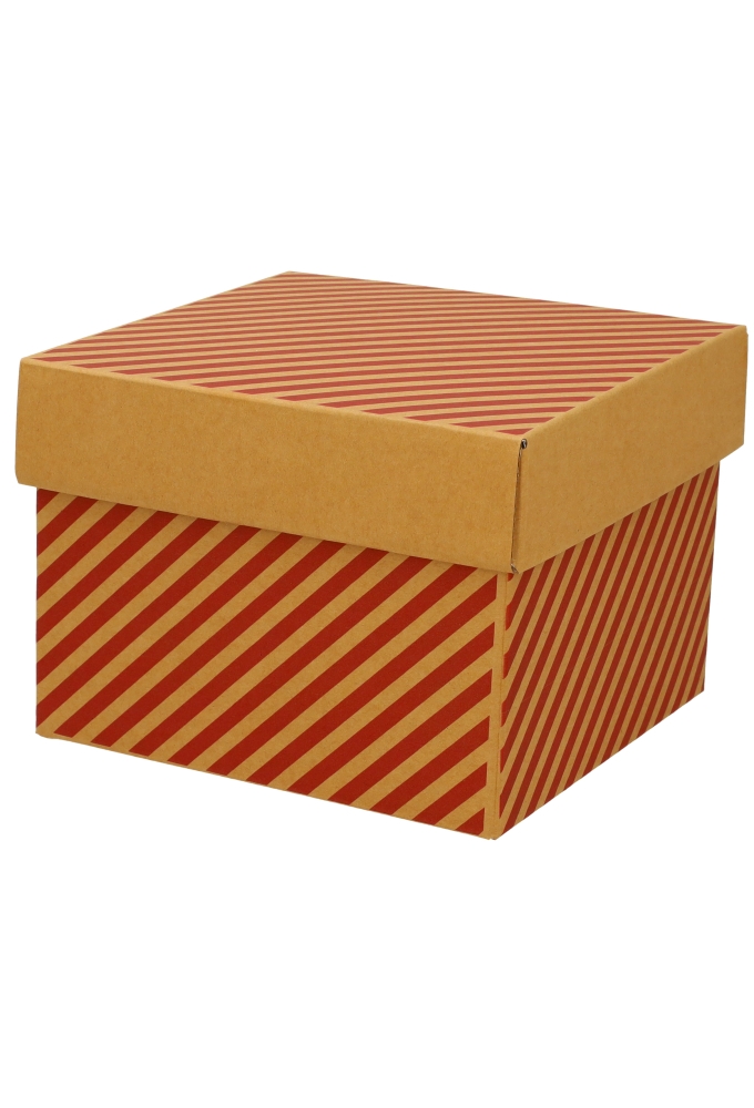 Geschenkdoos Torino Kraft Lines 20x20x15cm 20stuks