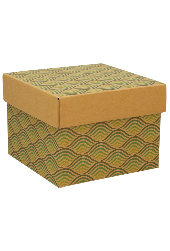 Geschenkdoos Torino Kraft Waves 20x20x15cm 20stuks
