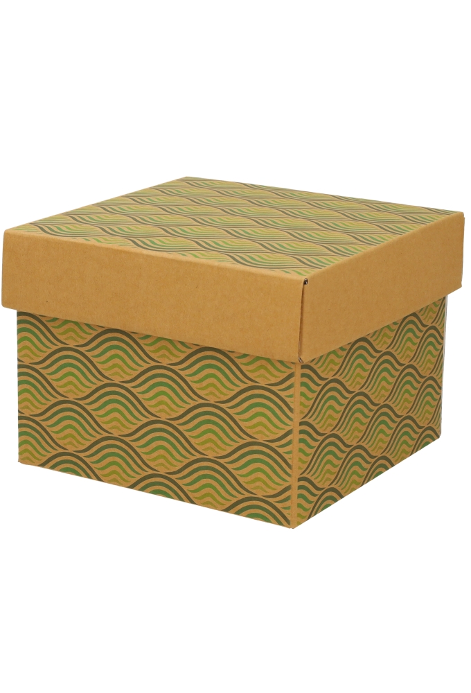 Geschenkdoos Torino Kraft Waves 20x20x15cm 20stuks