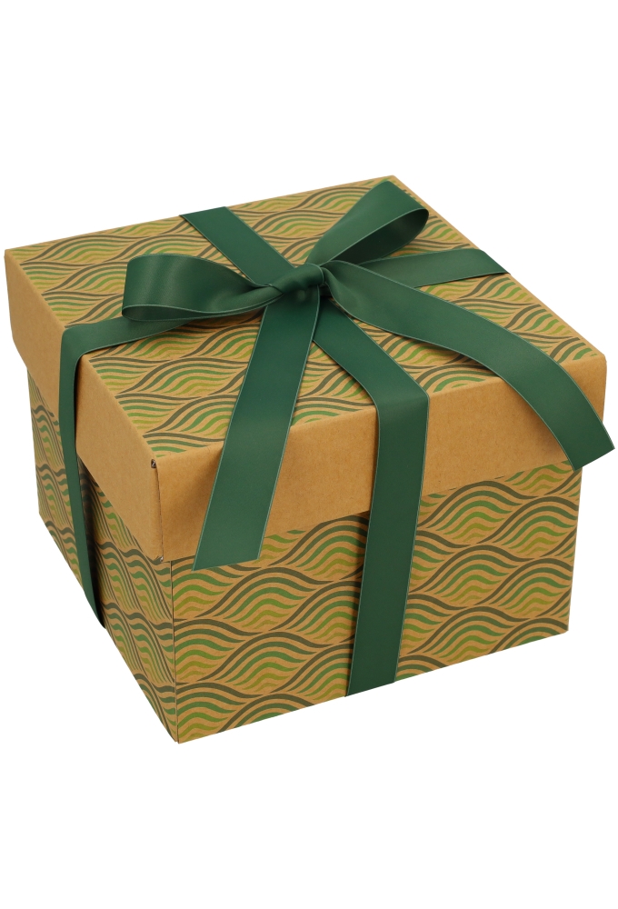 Geschenkdoos Torino Kraft Waves 20x20x15cm 20stuks