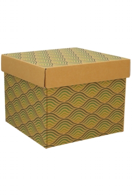 Geschenkdoos Torino Kraft Waves 25x25x20cm 20stuks