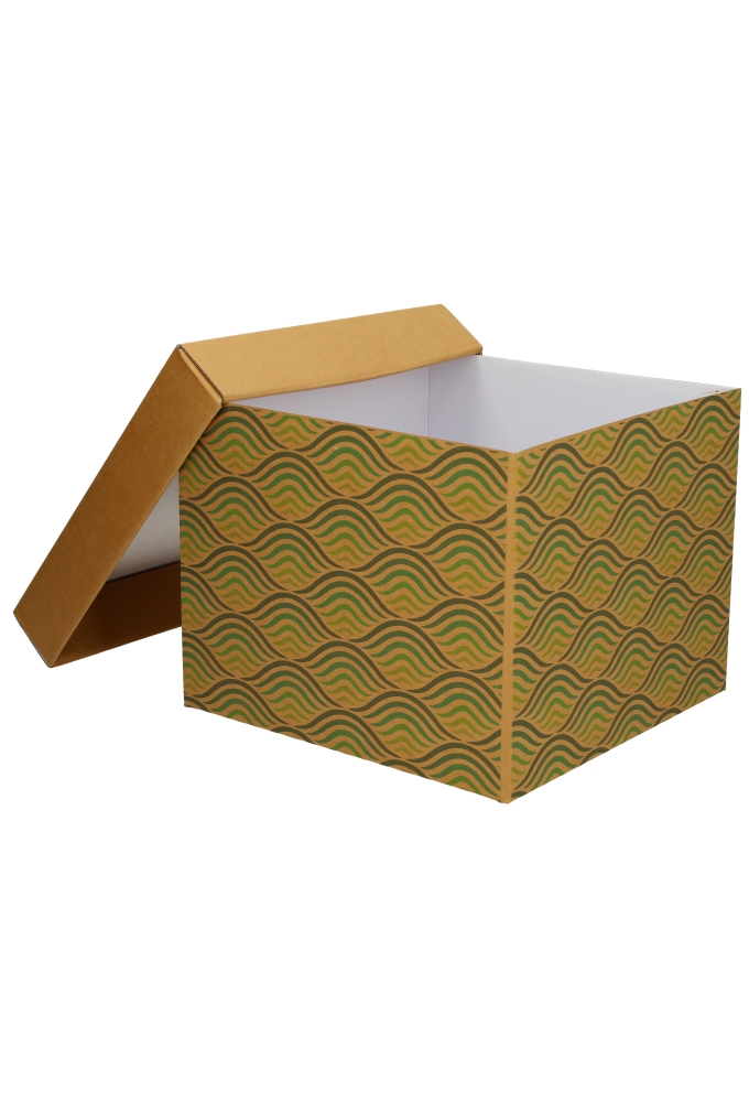 Geschenkdoos Torino Kraft Waves 25x25x20cm 20stuks
