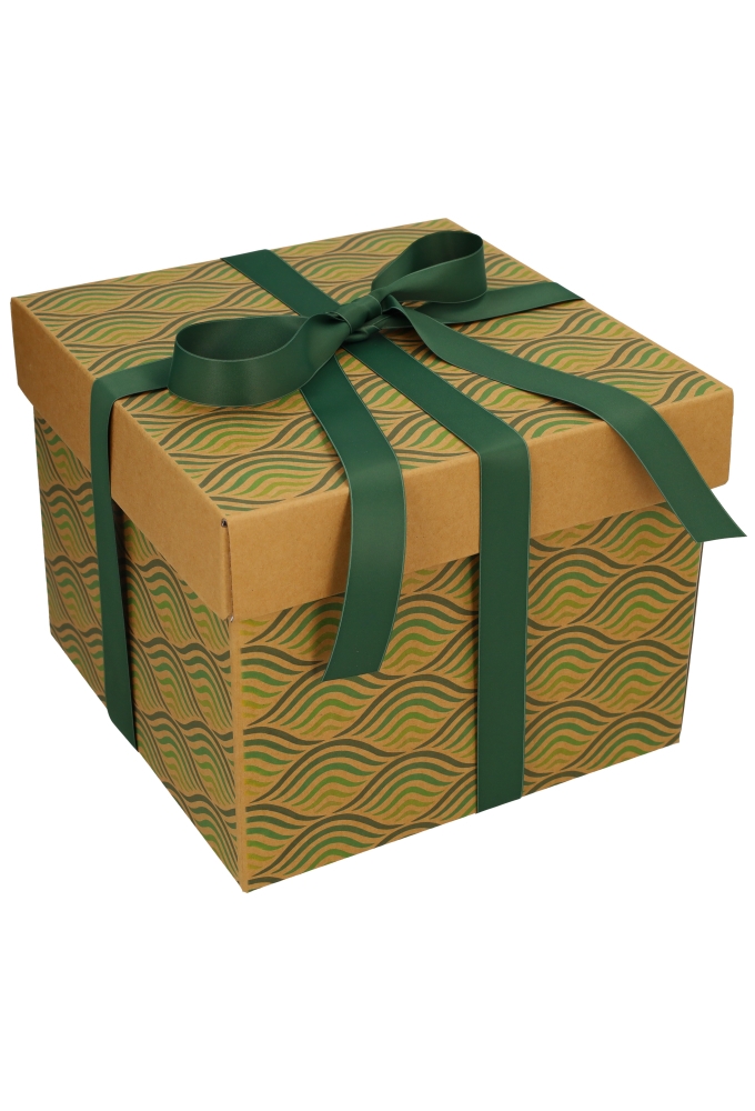 Geschenkdoos Torino Kraft Waves 25x25x20cm 20stuks