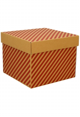 Geschenkdoos Torino Kraft Lines 25x25x20cm 20stuks