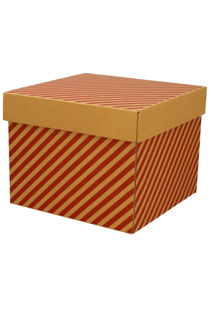 Geschenkdoos Torino Kraft Lines 25x25x20cm 20stuks