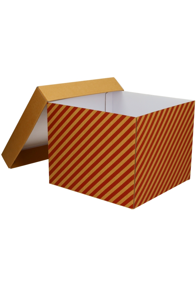 Geschenkdoos Torino Kraft Lines 25x25x20cm 20stuks