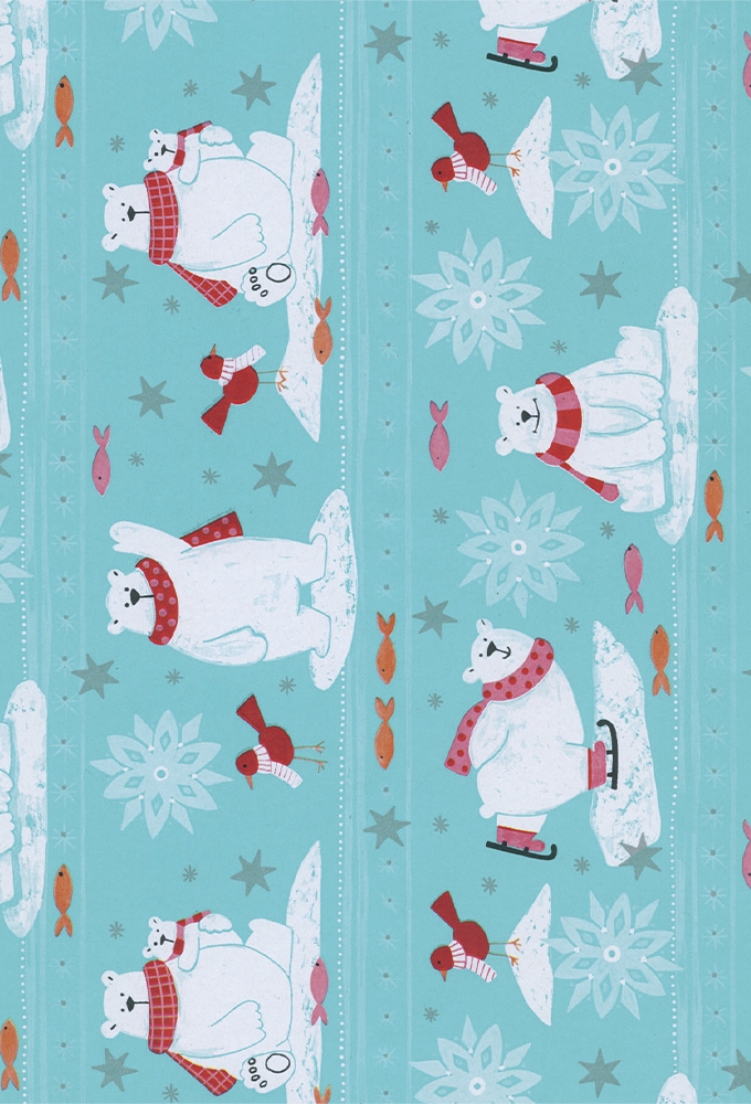 Kerstpapier Eco Recycling Wit Trondheim 90gr 70cm x 200meter