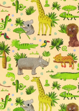 Geschenkpapier Eco Recycling Wit Savanne 90gr 30cm x 200meter