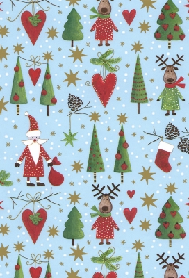 Kerstpapier Artline Mat Glad ZerMatt Blauw 90gr 30cm x 200meter