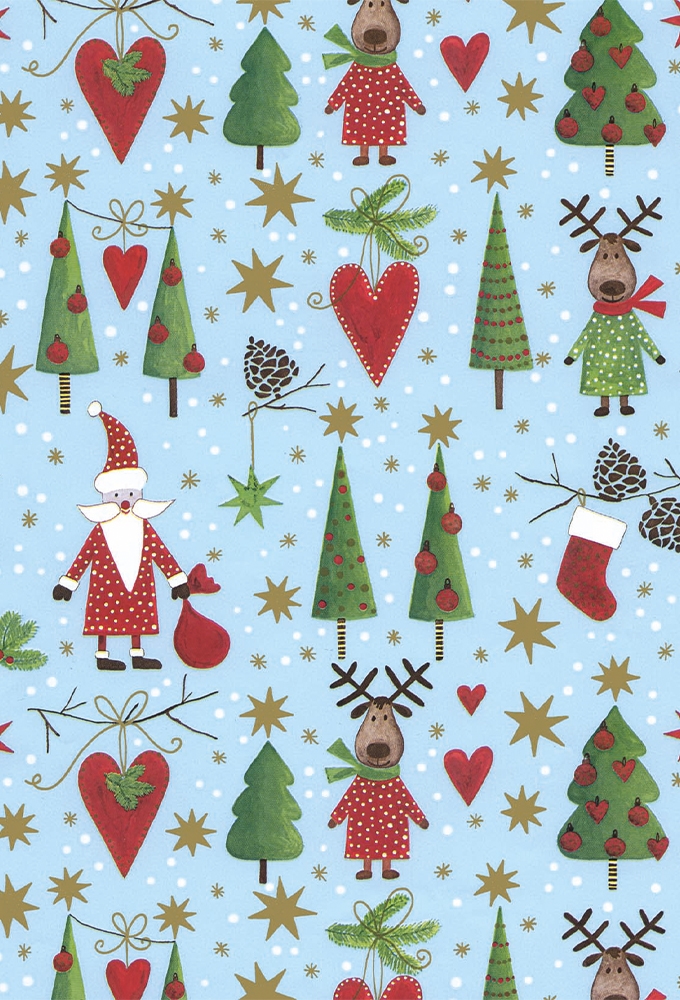 Kerstpapier Artline Mat Glad ZerMatt Blauw 90gr 70cm x 200meter