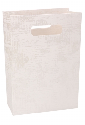 Kadotasje Luigi Karton Wit Met Relief 16x8x23cm 9 stuks OP IS OP